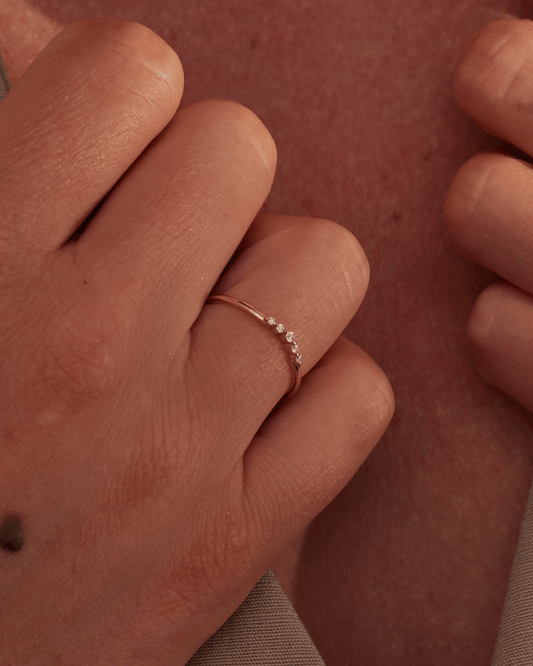 Delicate Curved Diamond Ring