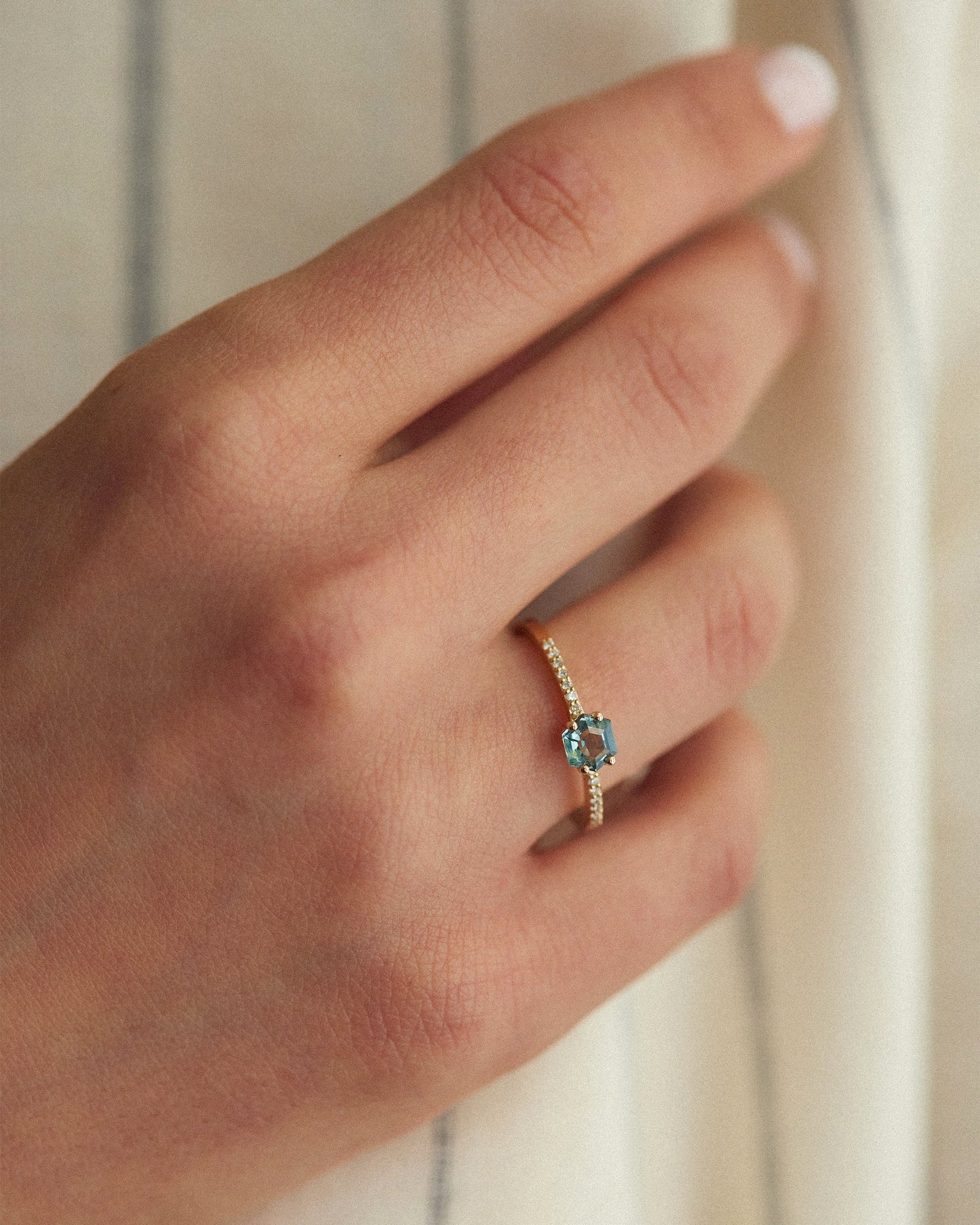 Octagon Sapphire Solitaire Ring