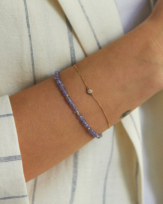 14K Solid Gold Tanzanite Bracelet