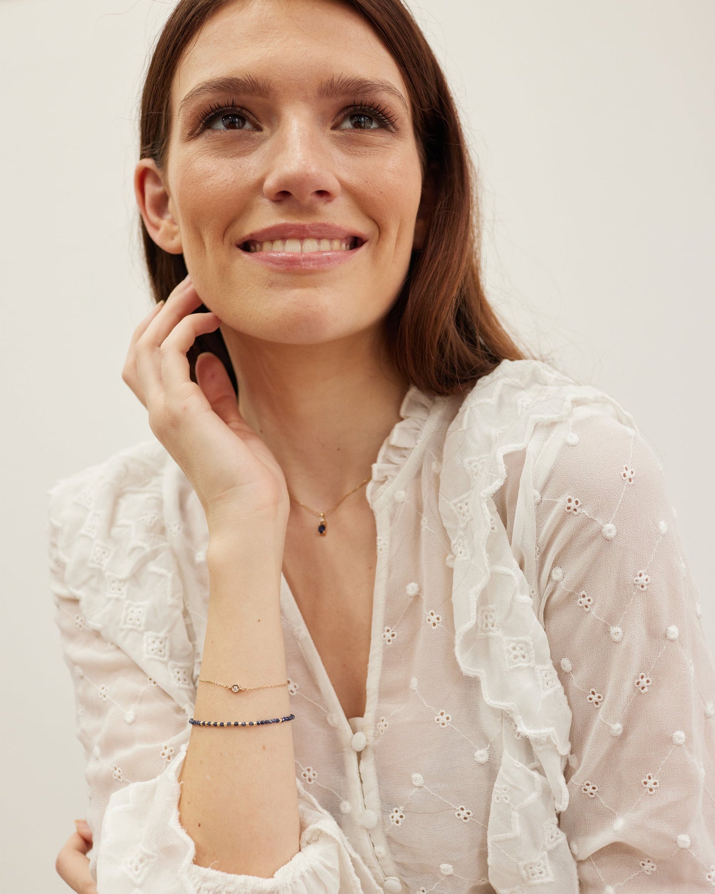 14K Solid Gold Sapphire Bracelet