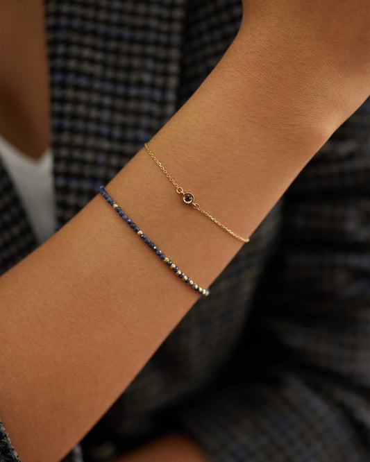 14K Solid Gold Sapphire Bracelet