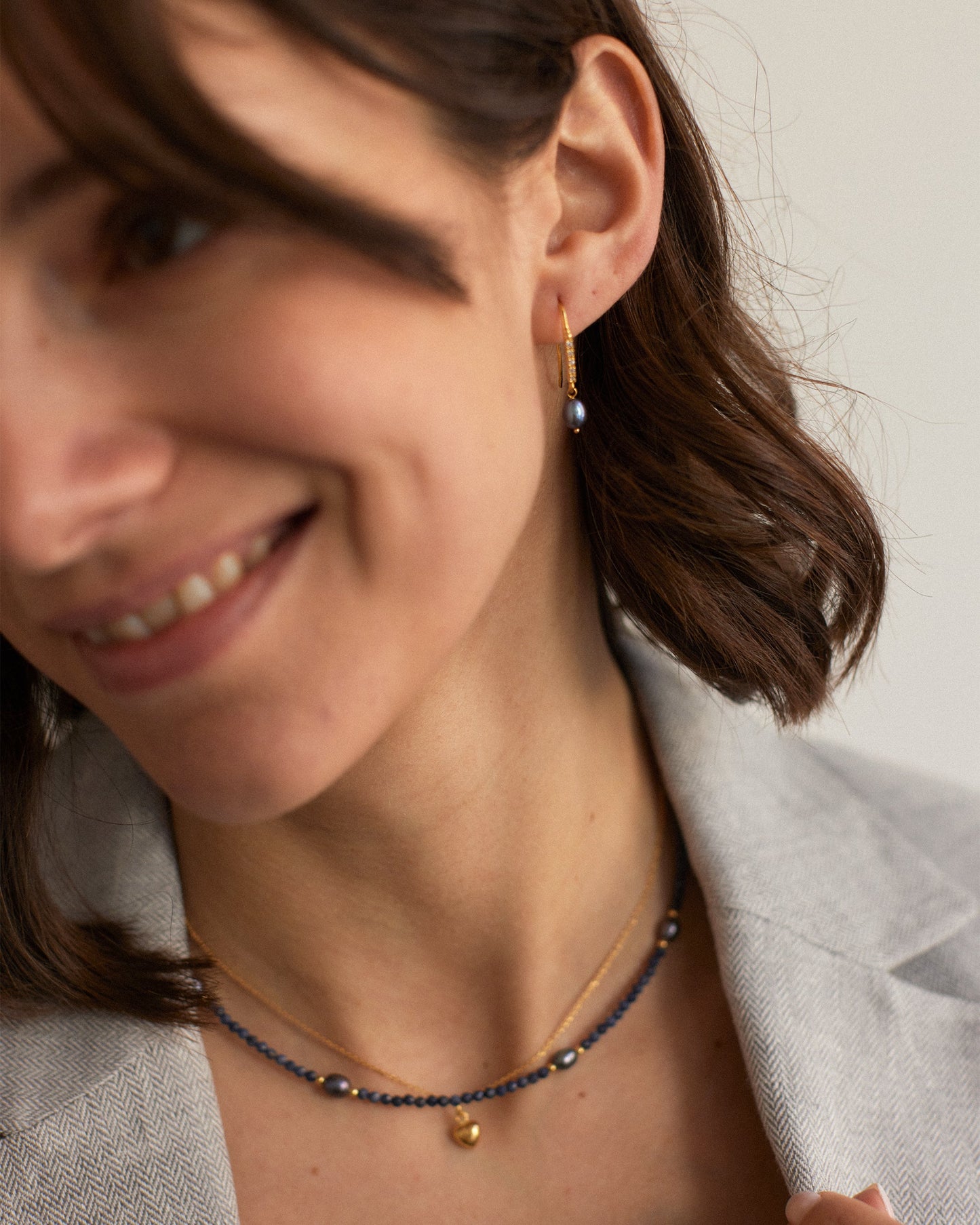 Sapphire & Black Pearls Necklace