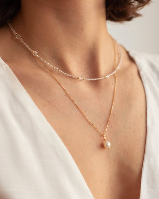 Gold Vermeil Clear Quartz Necklace