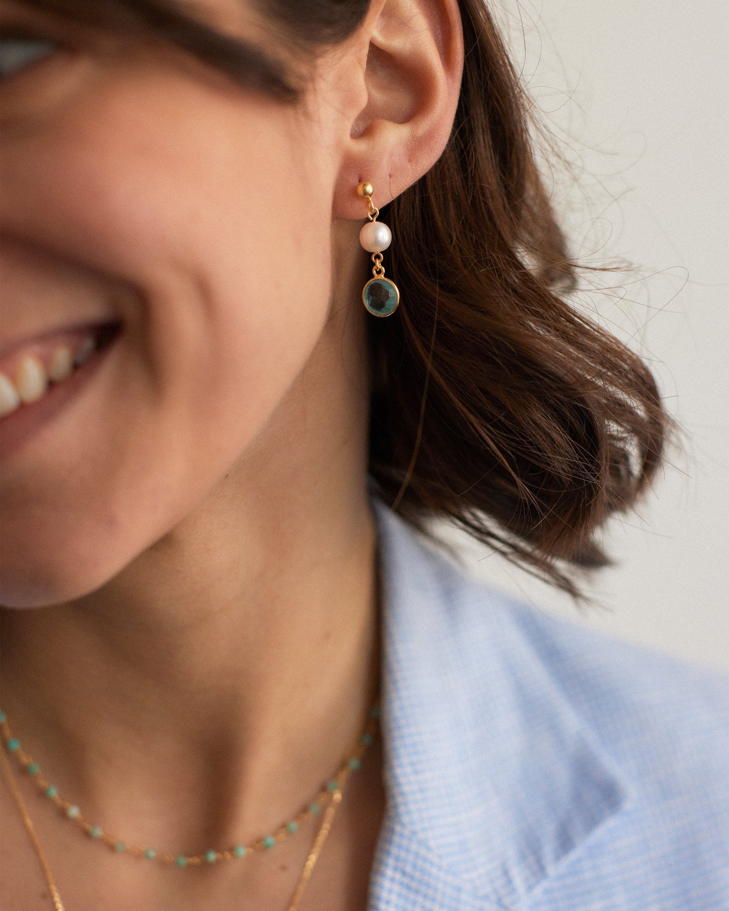 Pearl & Gemstone Earrings