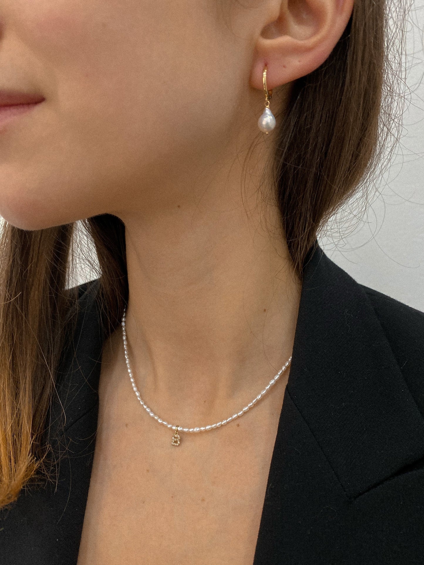 14K Solid Gold Leverback Pearl Earrings