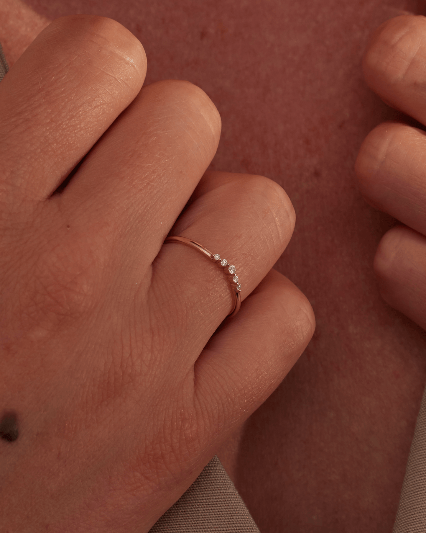 Delicate Curved Diamond Ring