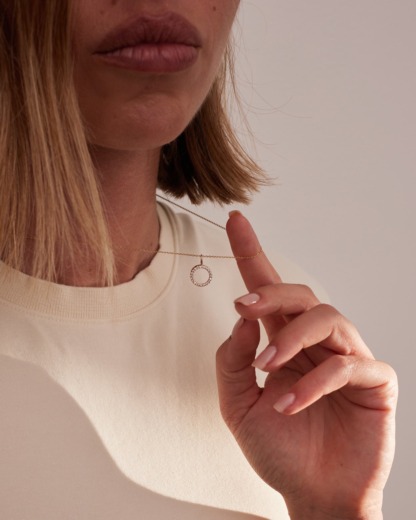 Zirconia Circle Necklace