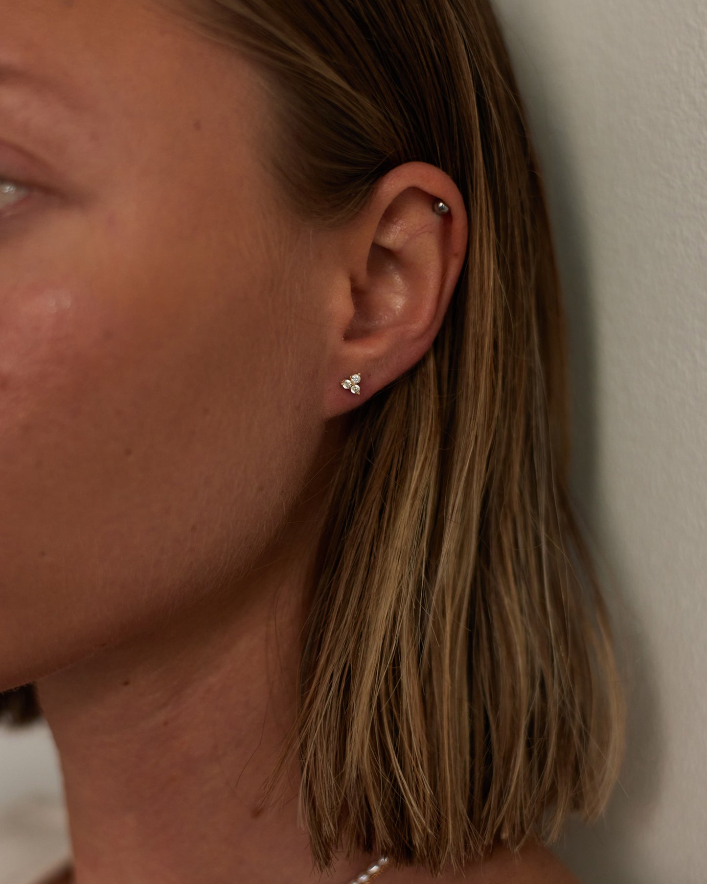 Gold Cluster Zirconia Studs