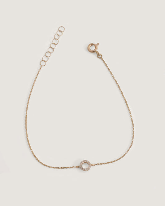Mini Pave Diamond Circle Bracelet