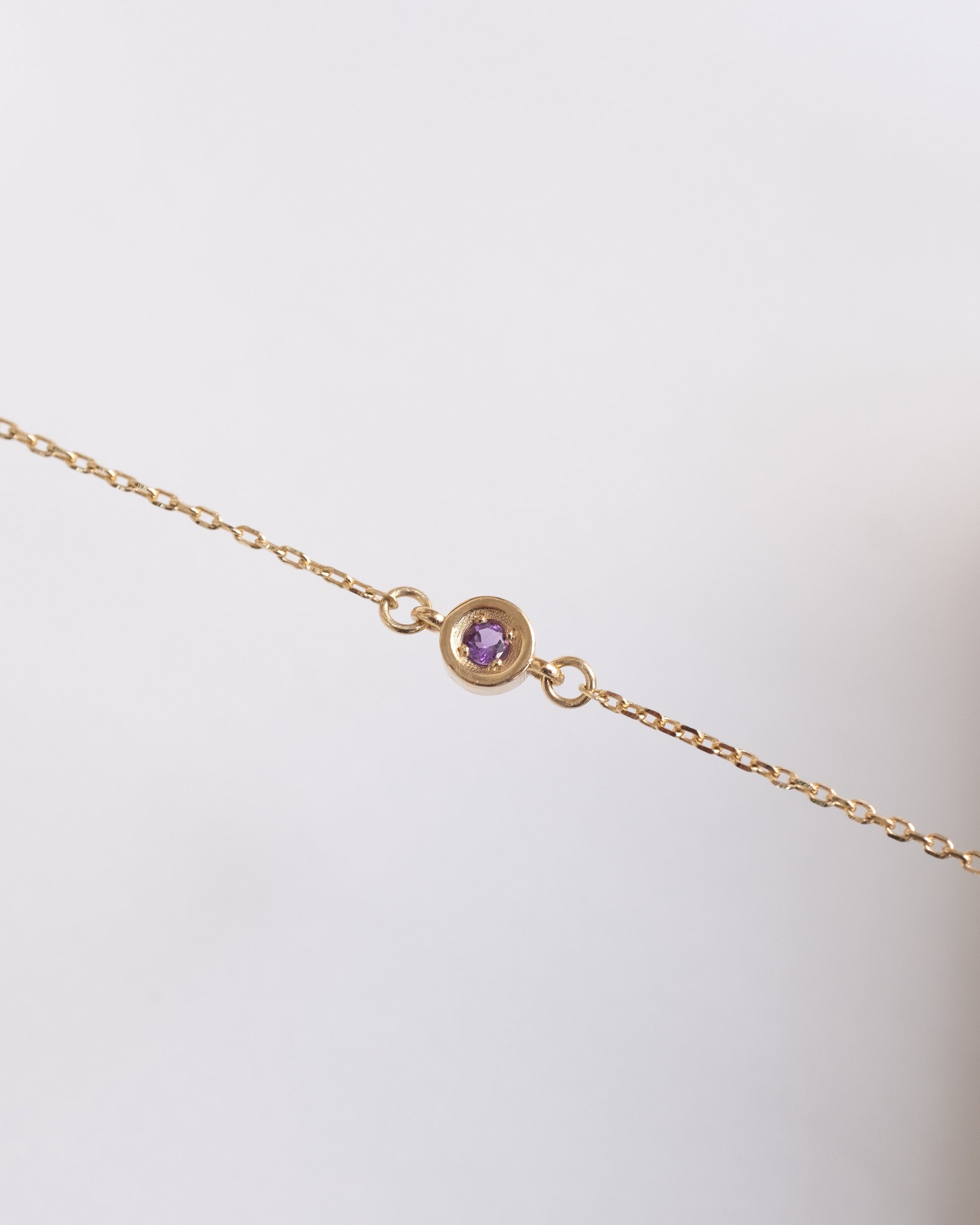 delicate gold chain with amethyst 