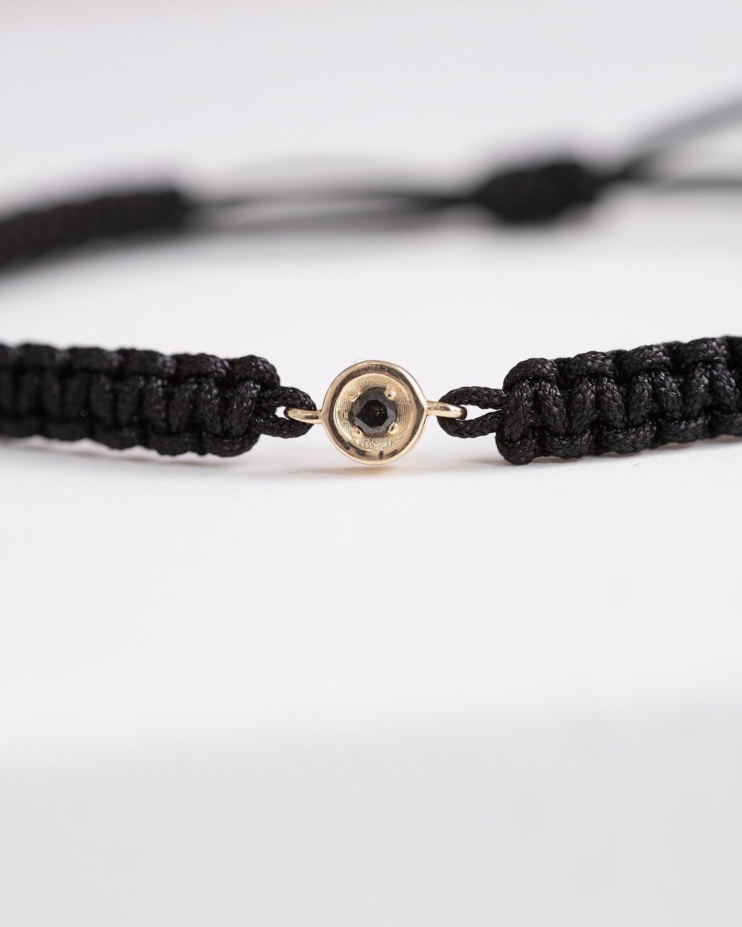 14K Solid Gold Black Diamond Friendship Bracelet