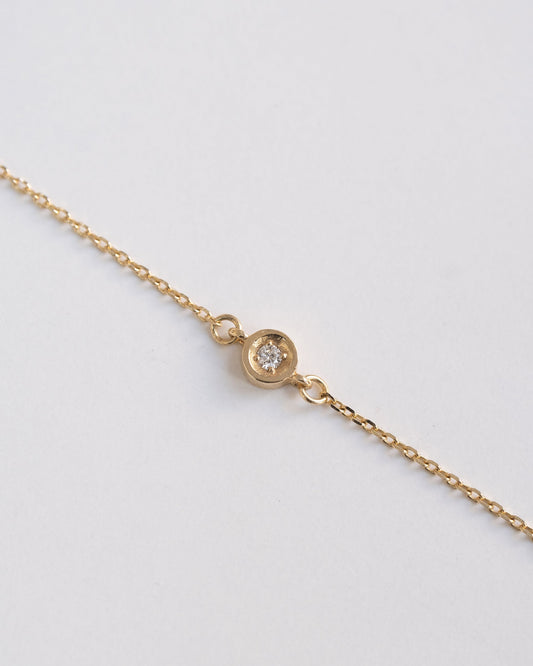 14K Solid Gold Solitaire Diamond Bracelet