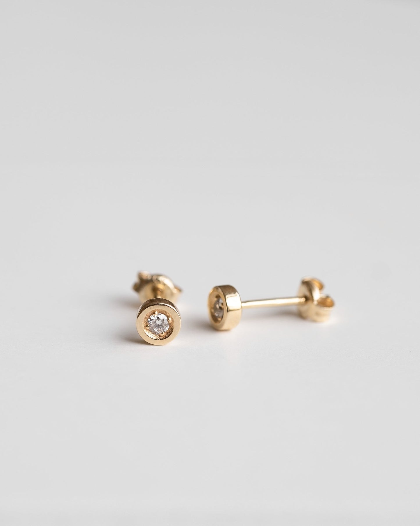 14K Solid Gold Diamond Earrings