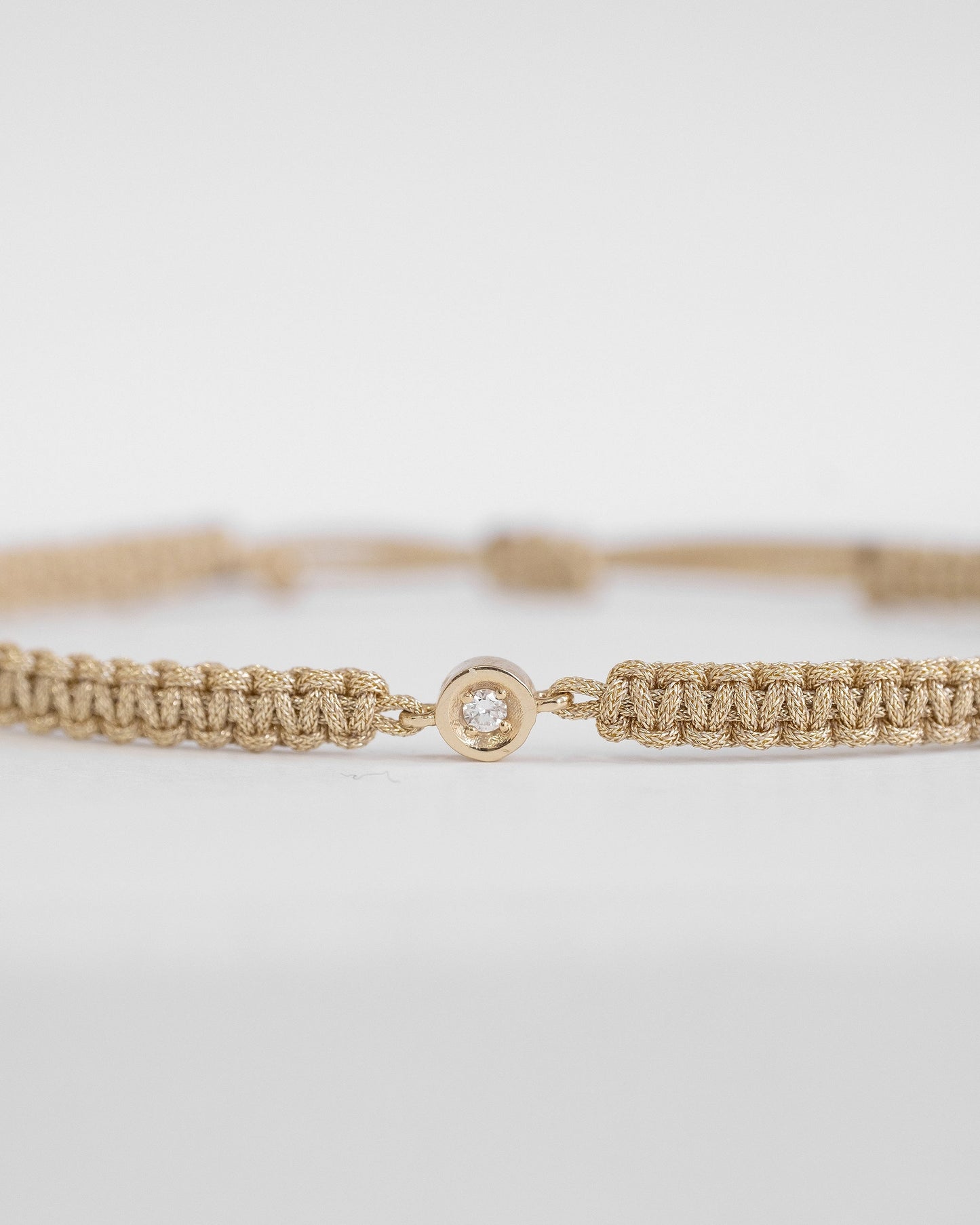 14K Solid Gold Diamond Friendship Bracelet