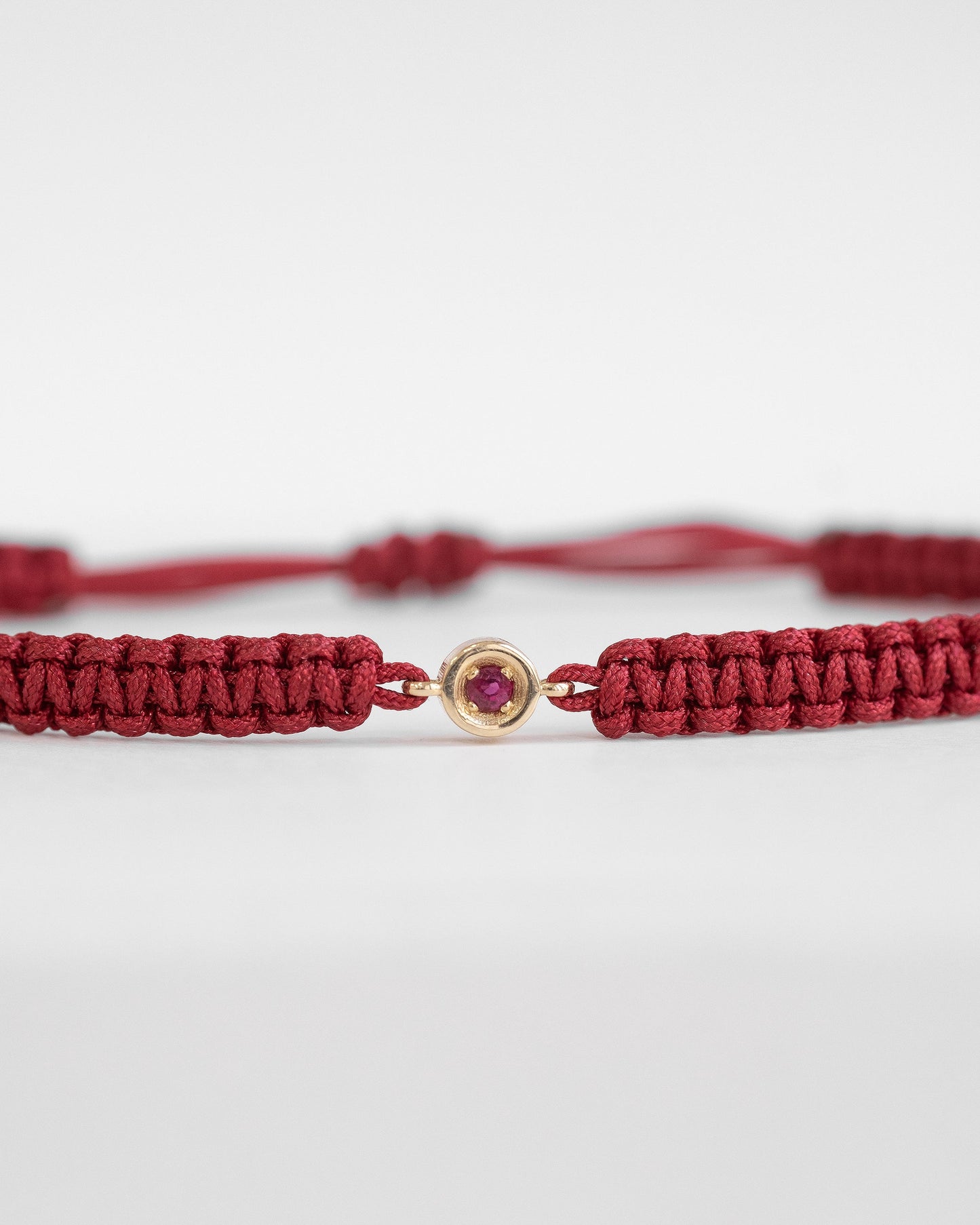 14K Solid Gold Ruby Friendship Bracelet