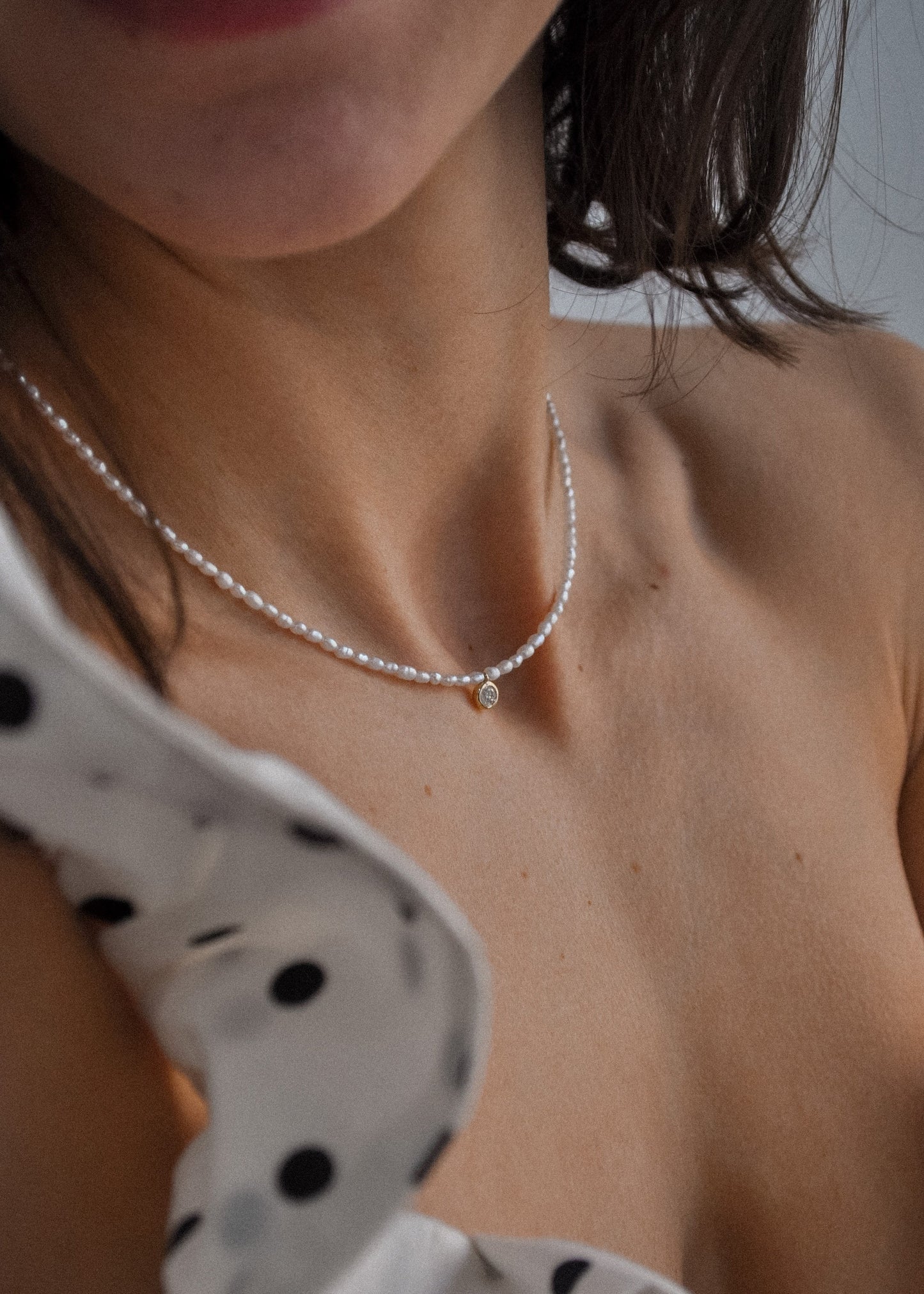 14K Solid Gold Large Diamond Necklace