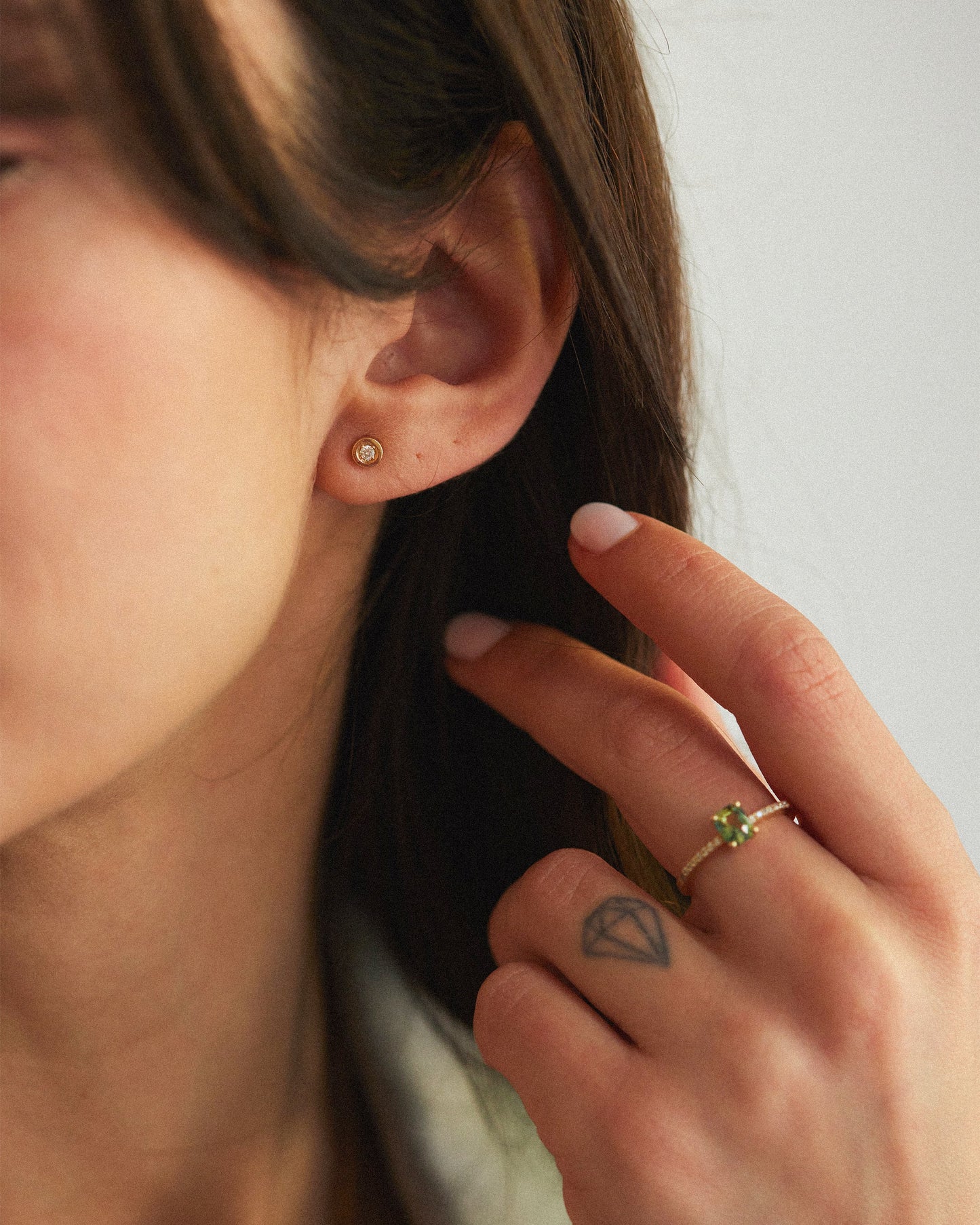 14K Solid Gold Diamond Earrings