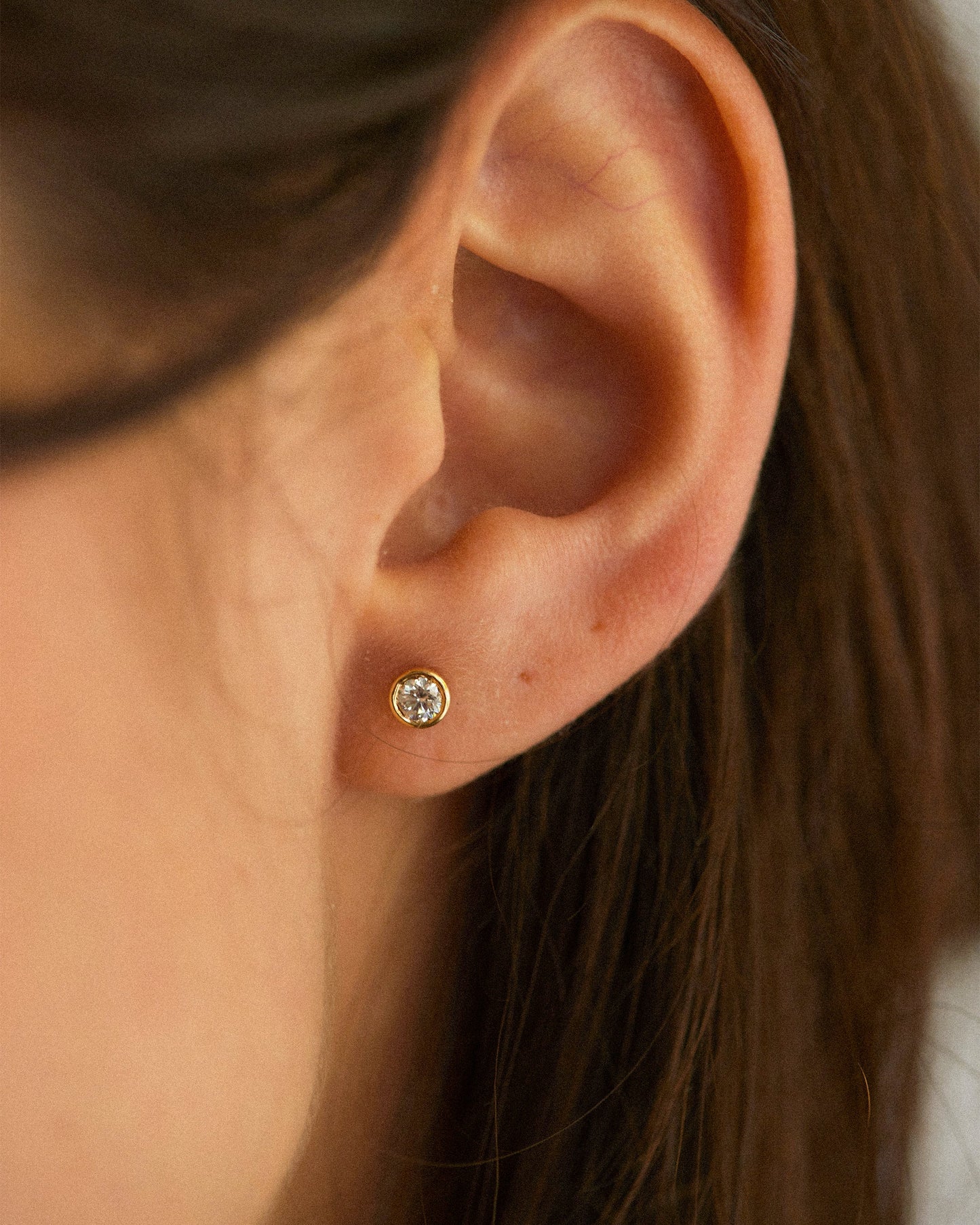 Bezel Set Diamond Studs