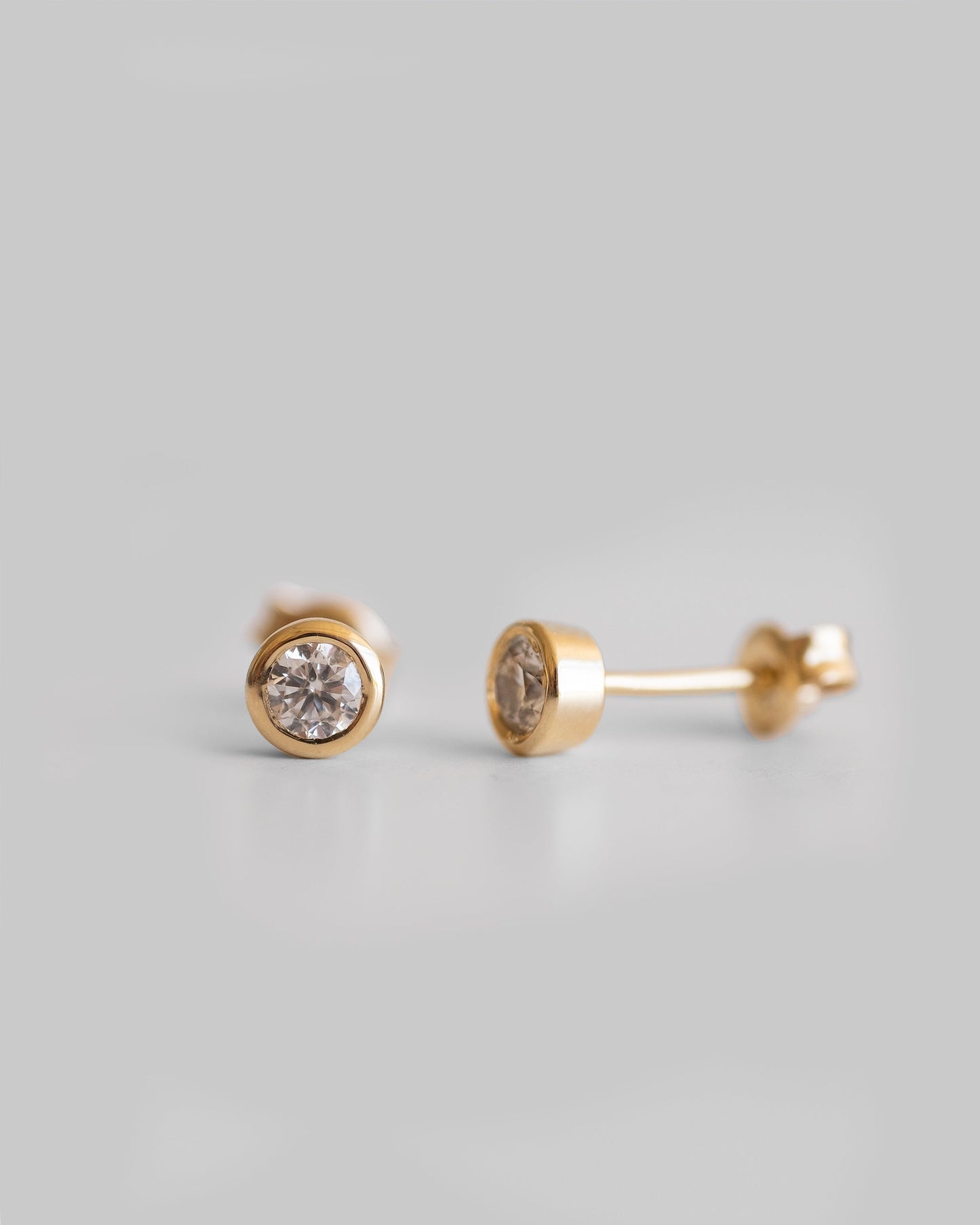 Bezel Set Diamond Studs