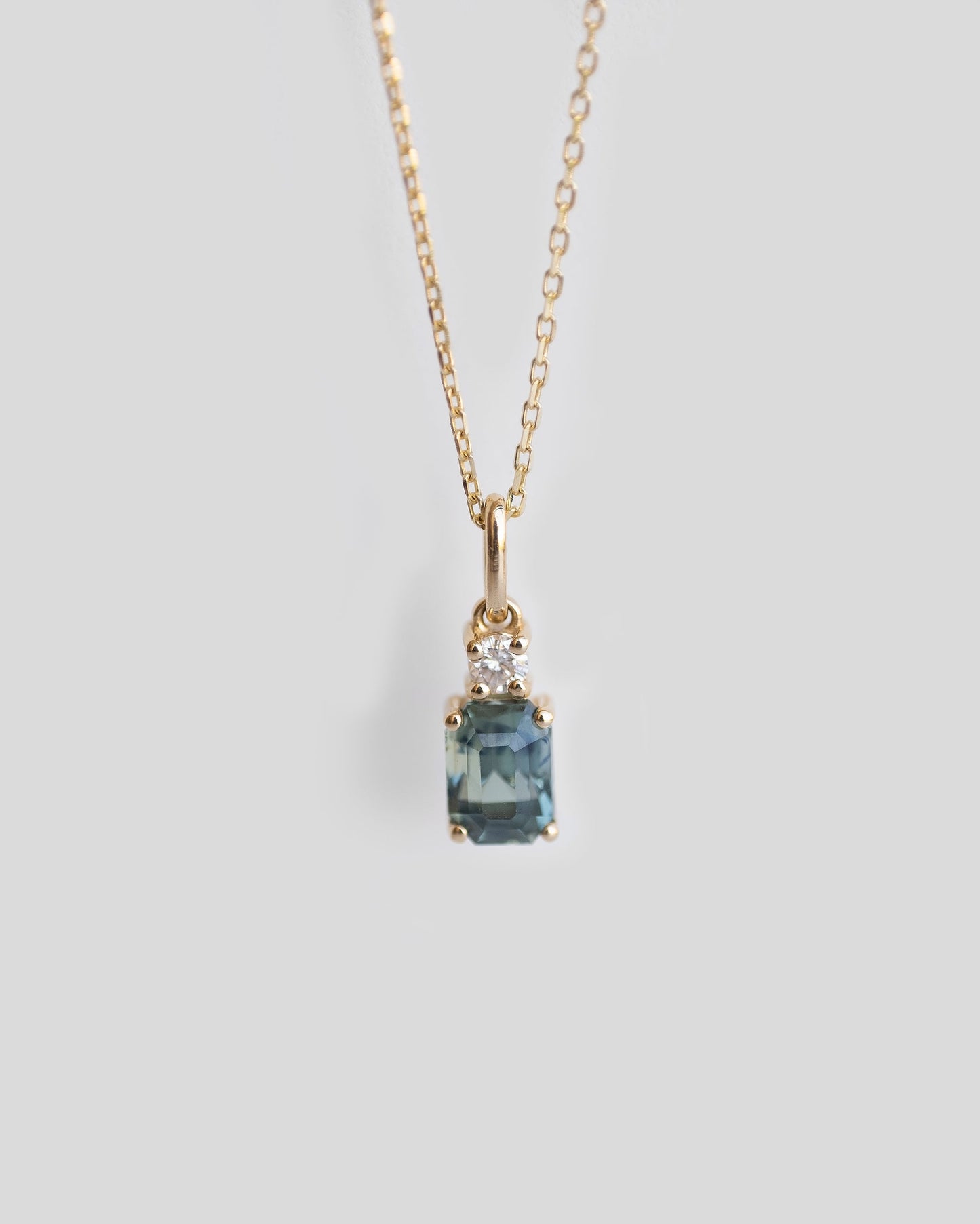 Teal Sapphire And Diamond Necklace