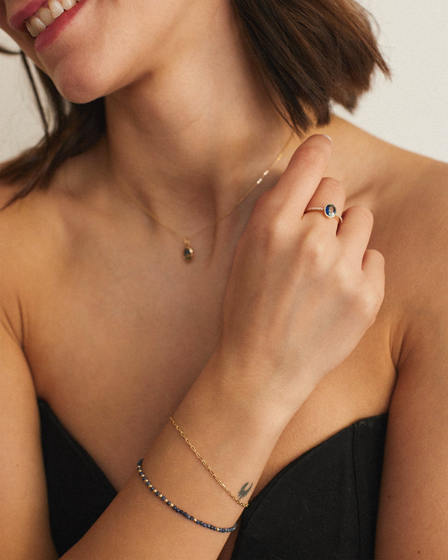 14K Solid Gold Sapphire Bracelet