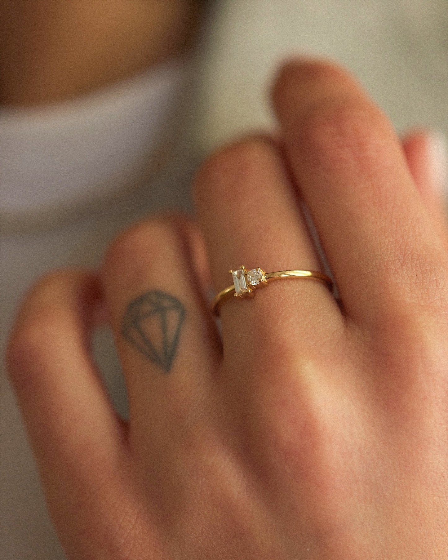 Baguette And Round Diamond Ring