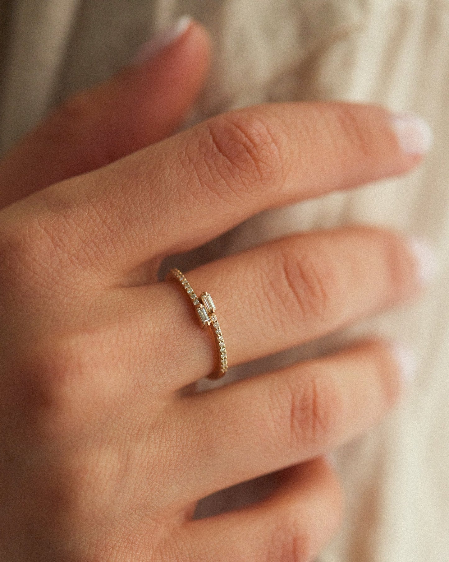 Overlap Diamond Ring