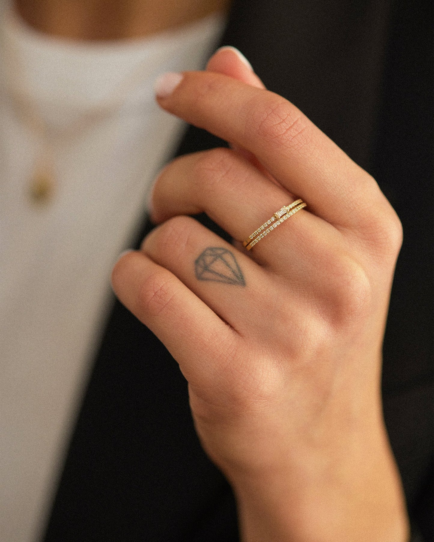 Tiny Diamond Pave Ring