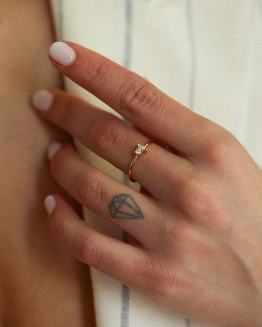 Marquise And Round Cut Diamond Ring