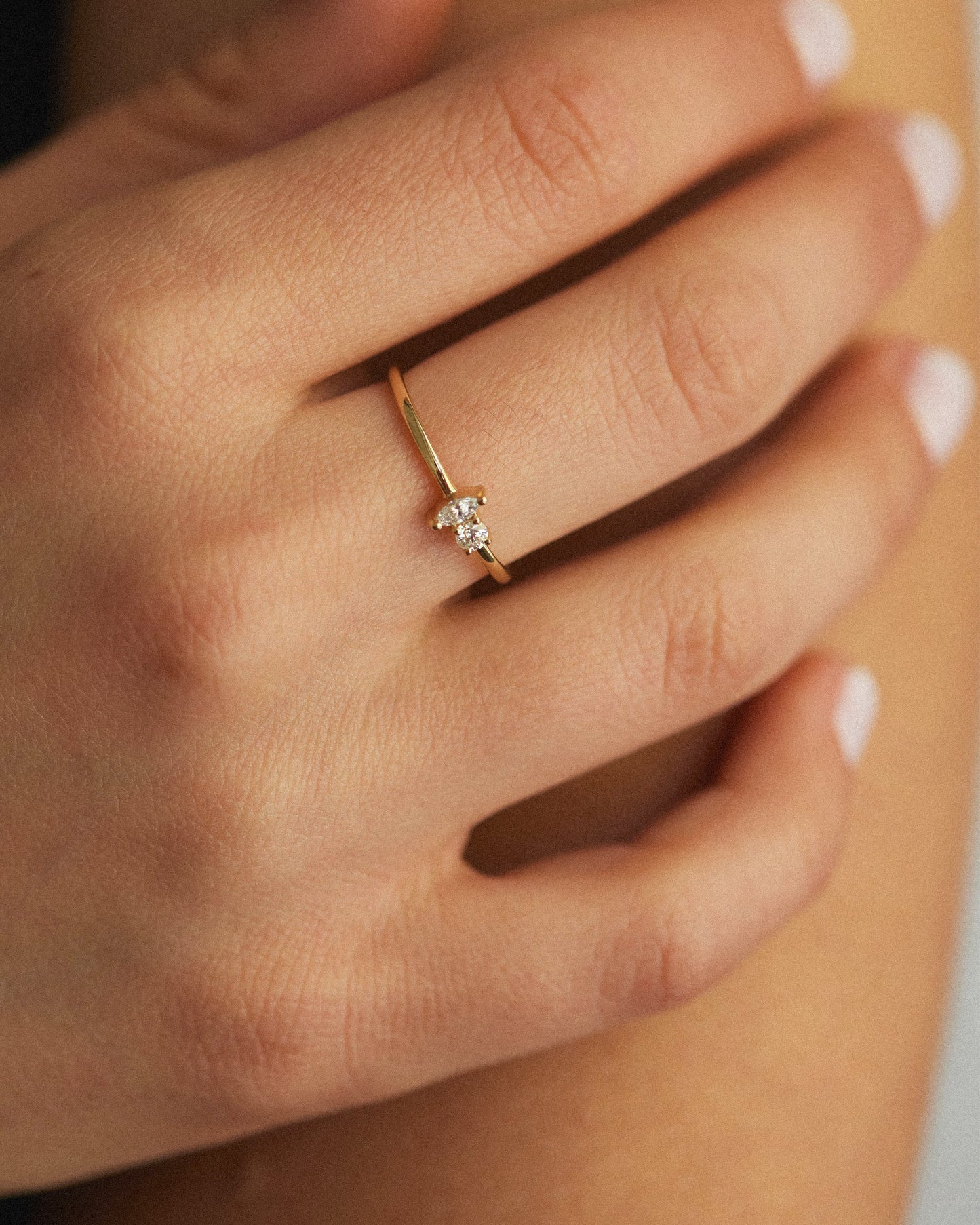 Marquise And Round Cut Diamond Ring