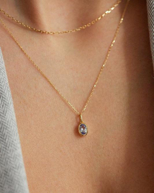 Oval Tanzanite Pendant Necklace