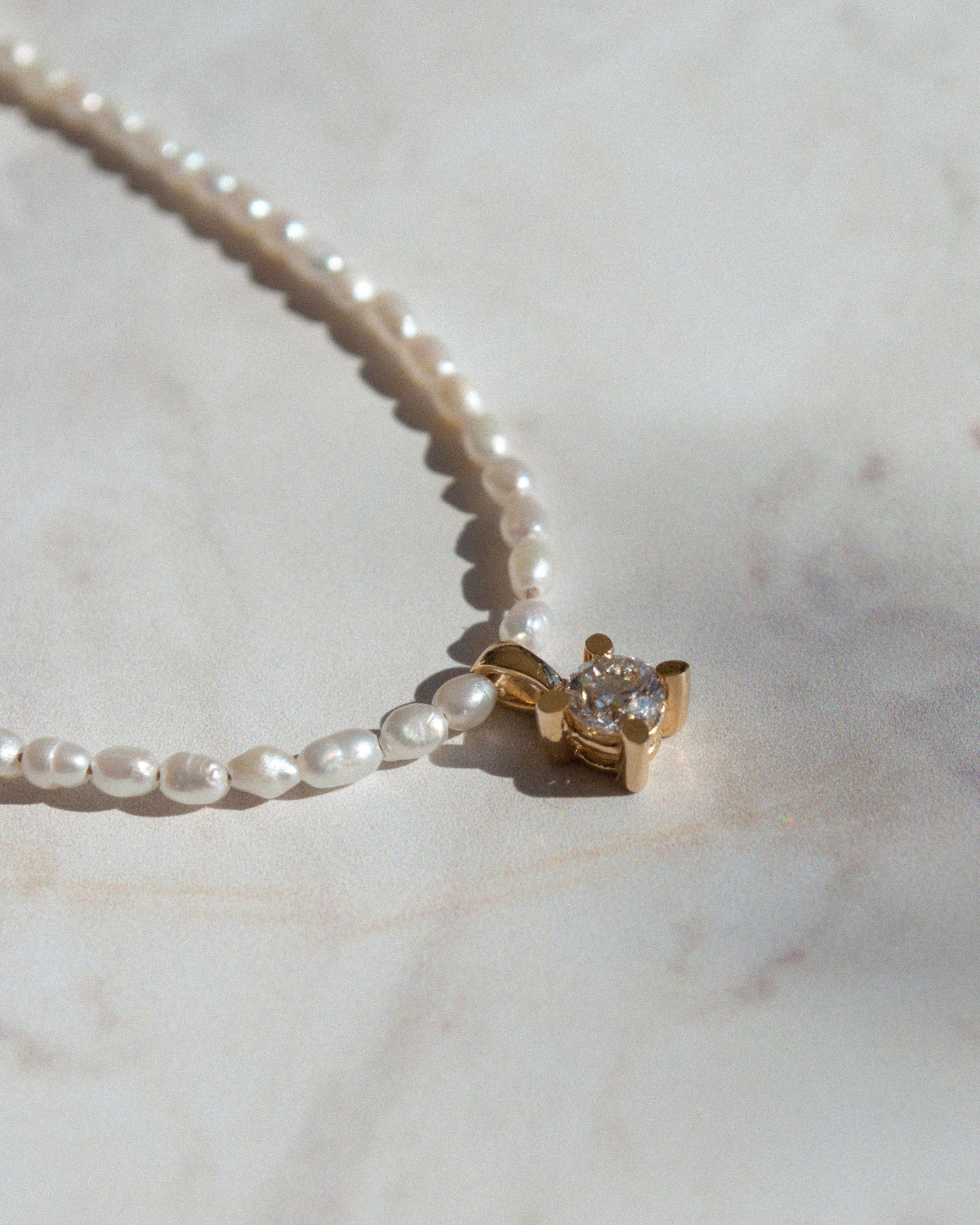 Pearl Necklace With 0.30ct Diamond Pendant