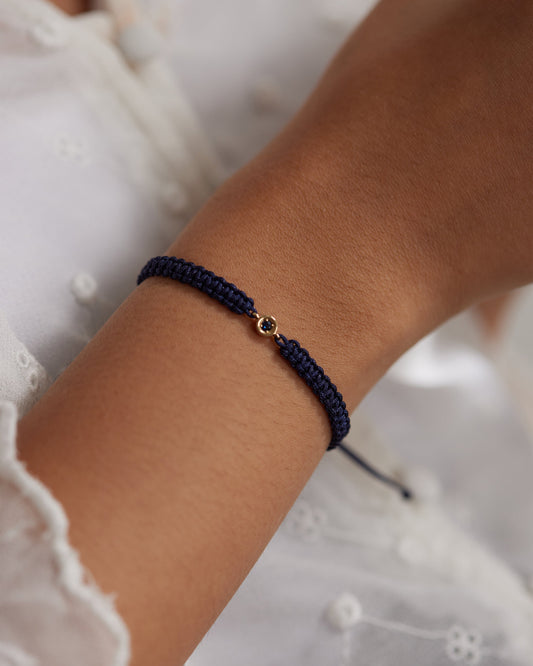 14K Solid Gold Sapphire Friendship Bracelet