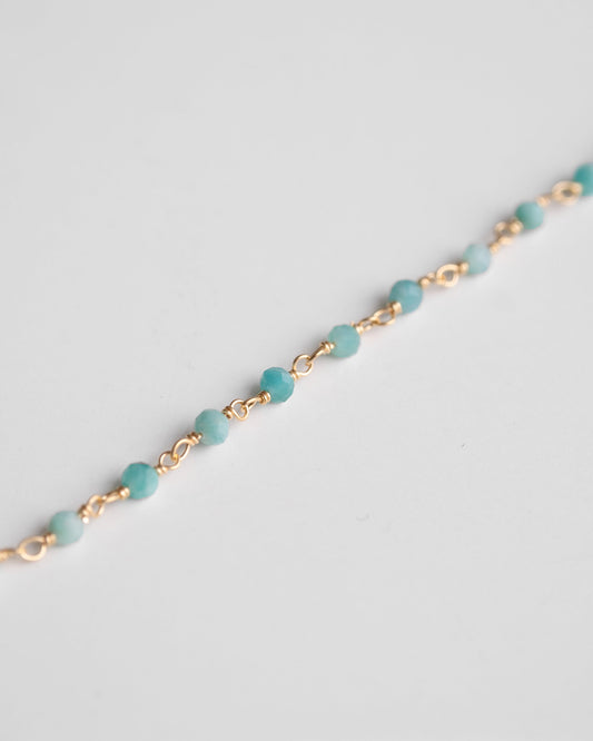 amazonite chain bracelet, fine jewerly, gold vermeil beaded bracelet with turqousie stone 