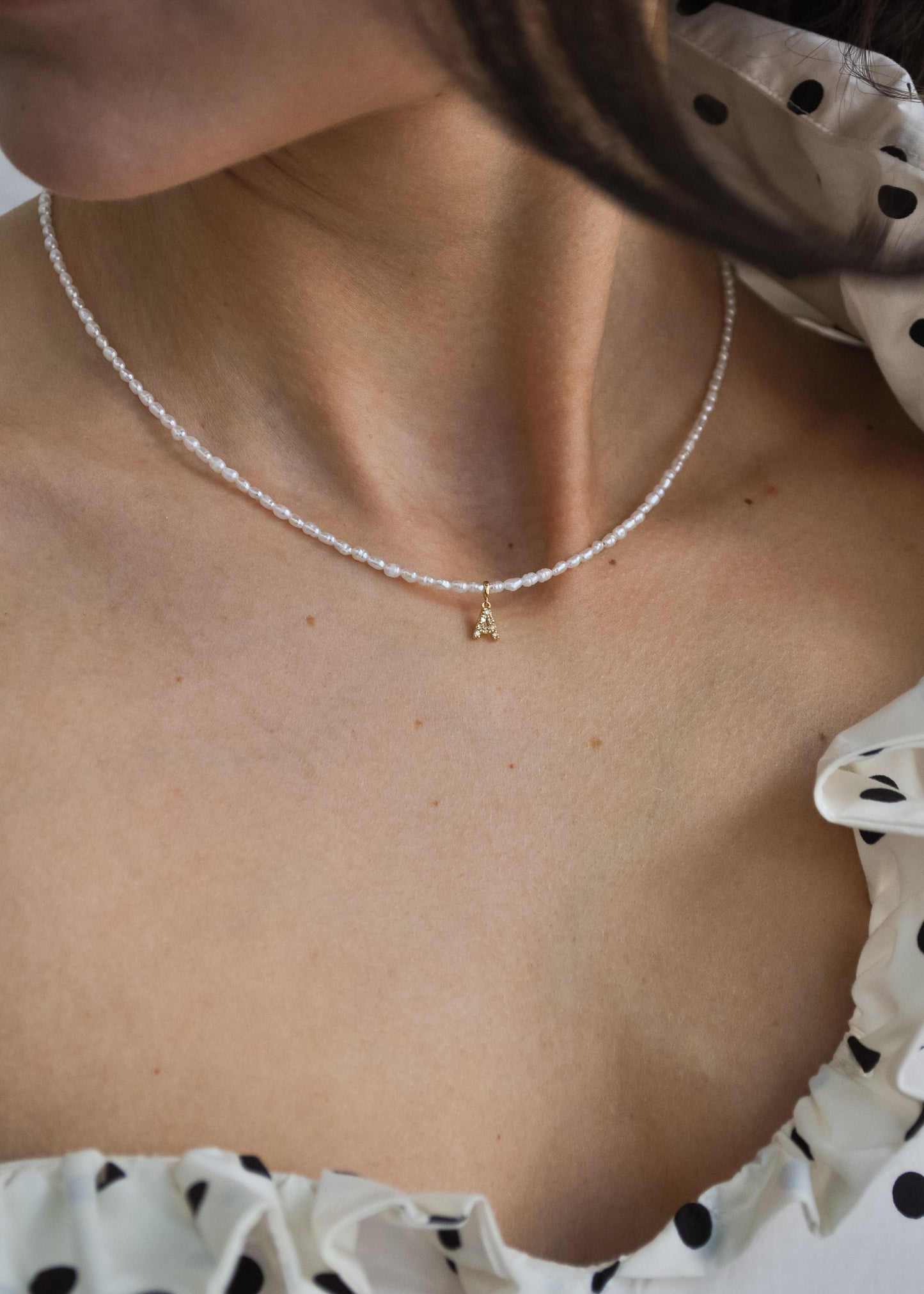 14K Solid Gold Diamond Initial Necklace