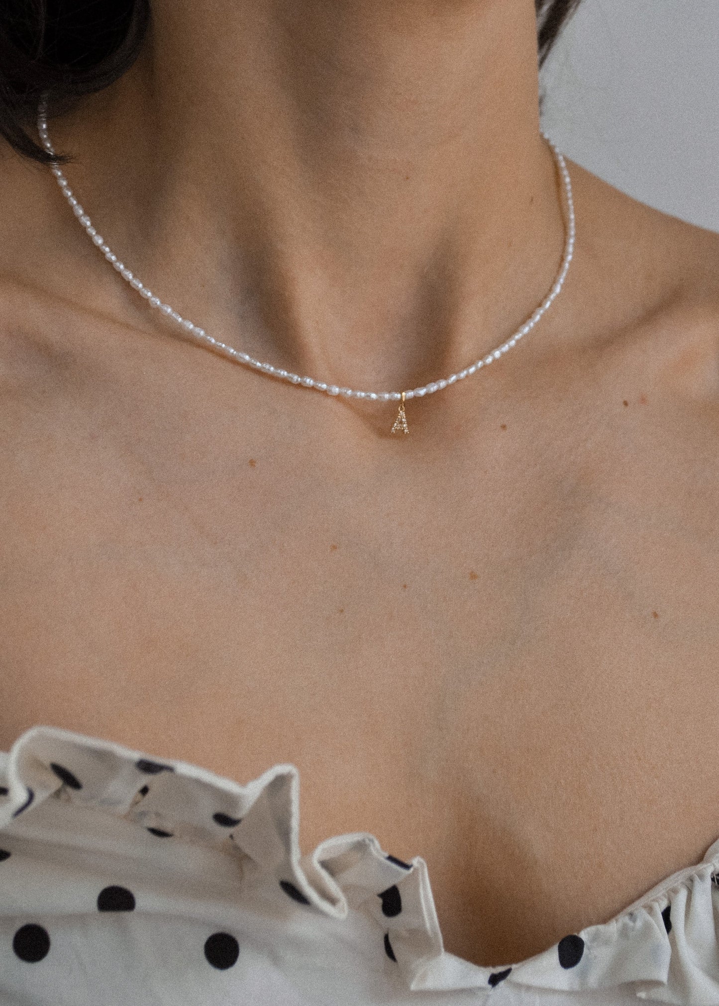 14K Solid Gold Diamond Initial Necklace