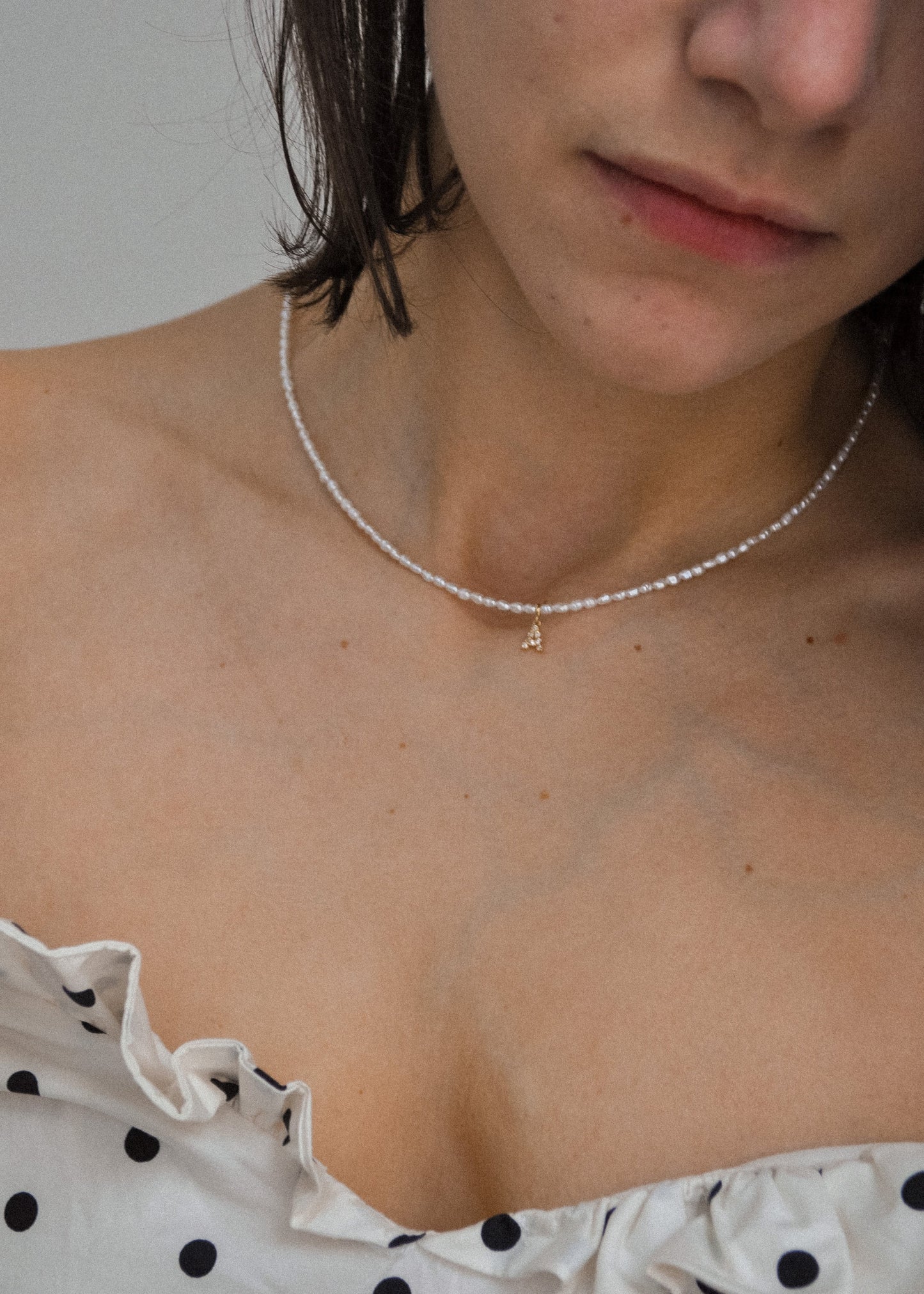 14K Solid Gold Diamond Initial Necklace