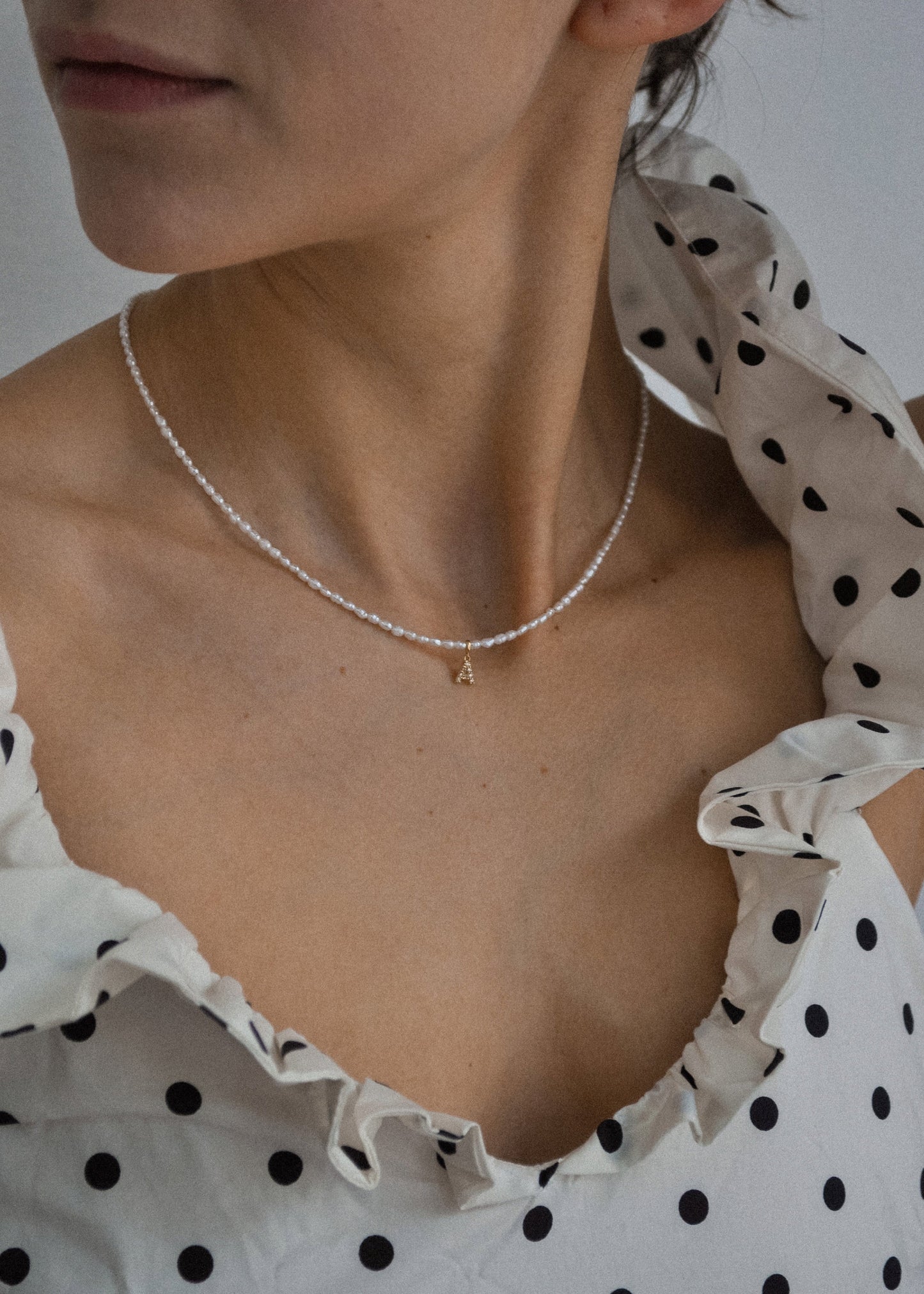 14K Solid Gold Diamond Initial Necklace