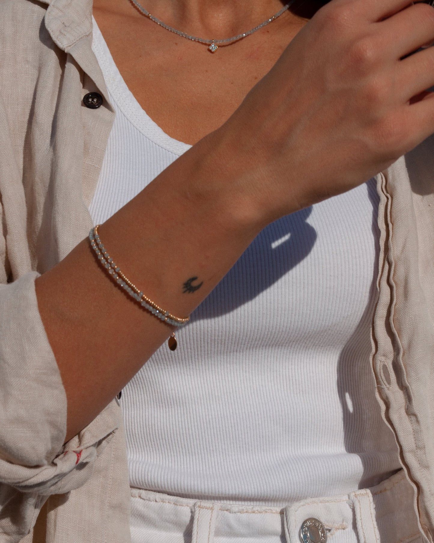 Double Aquamarine Bracelet