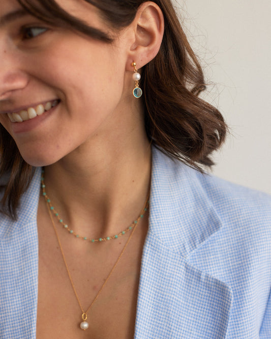 Pearl & Gemstone Earrings