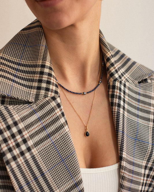 Sapphire & Black Pearls Necklace