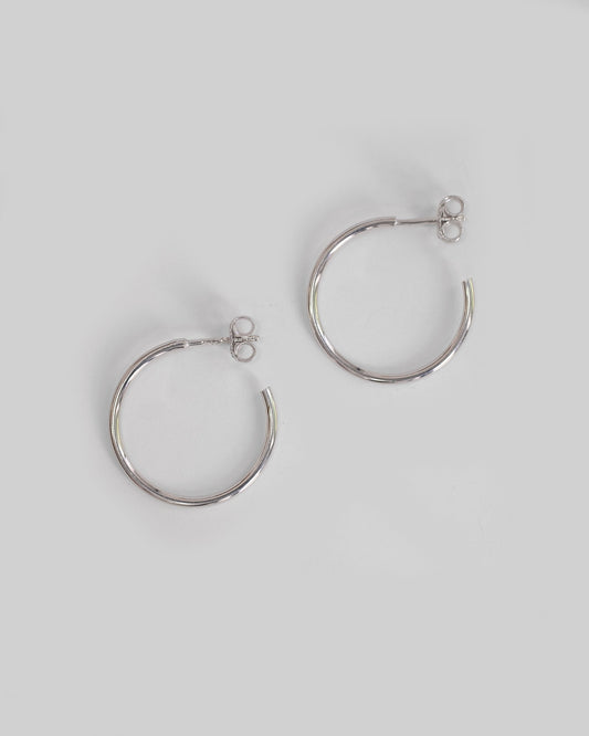 delicate sterling silver c hoops earrings 